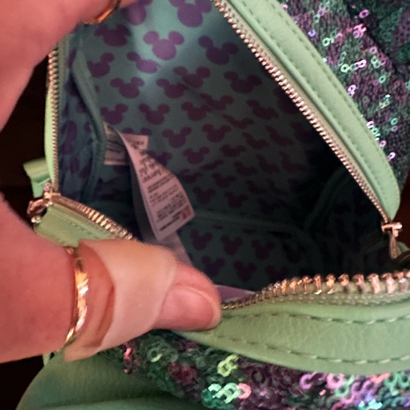 Loungefly Mint and Purple Sequin Backpack Disney park’s exclusive! - Picture 3 of 4